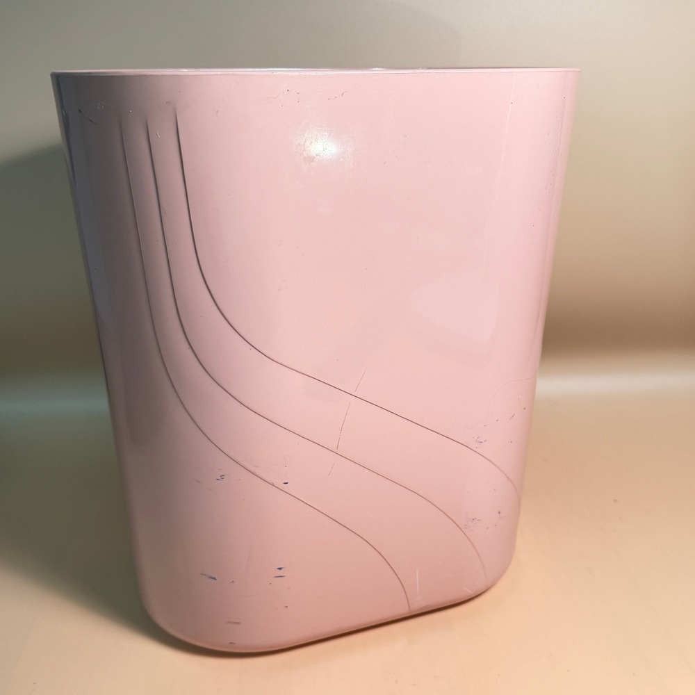 Rubbermaid Vintage Mauve Pink Plastic Wastebasket Trash Can Retro Decor